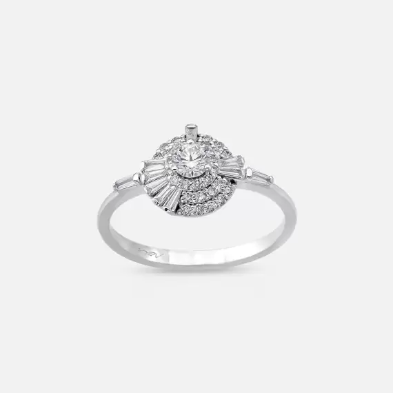 Shay 0.52 CT Trapeze Cut Diamond White Gold Ring - 1