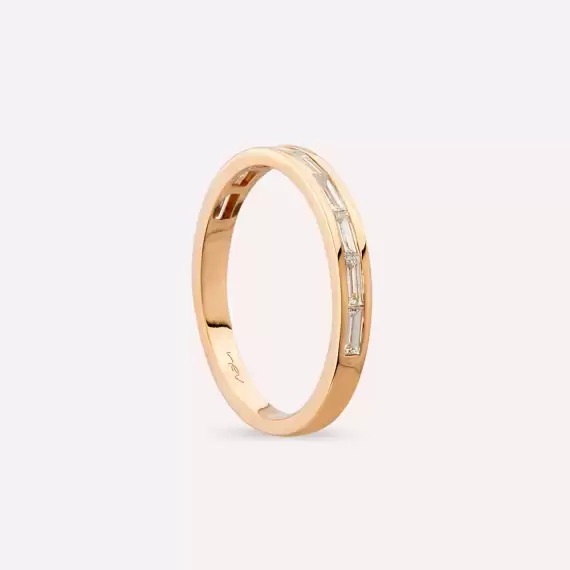 Sienna 0.40 CT Baguette Cut Diamond Rose Gold Half Eternity Ring - 6