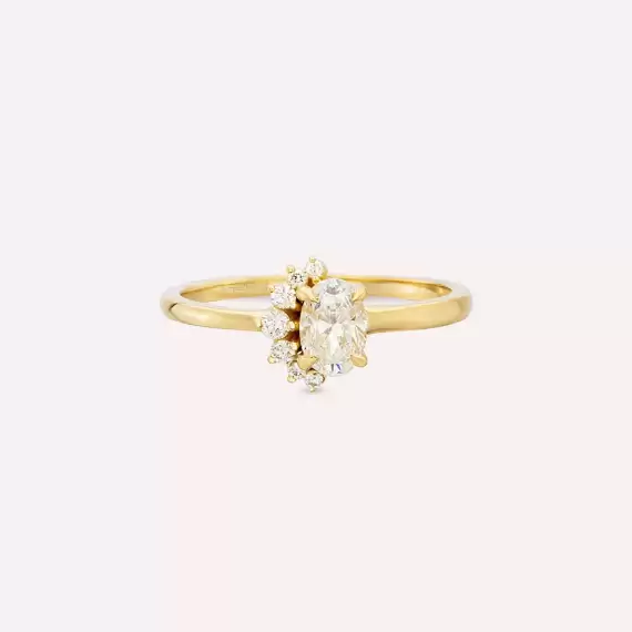 Sofia 0.59 CT Oval Cut Diamond Yellow Gold Ring - 4