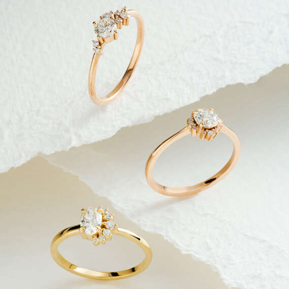 Sofia 0.59 CT Oval Kesim Pırlanta Taşlı Sarı Altın Yüzük - 6