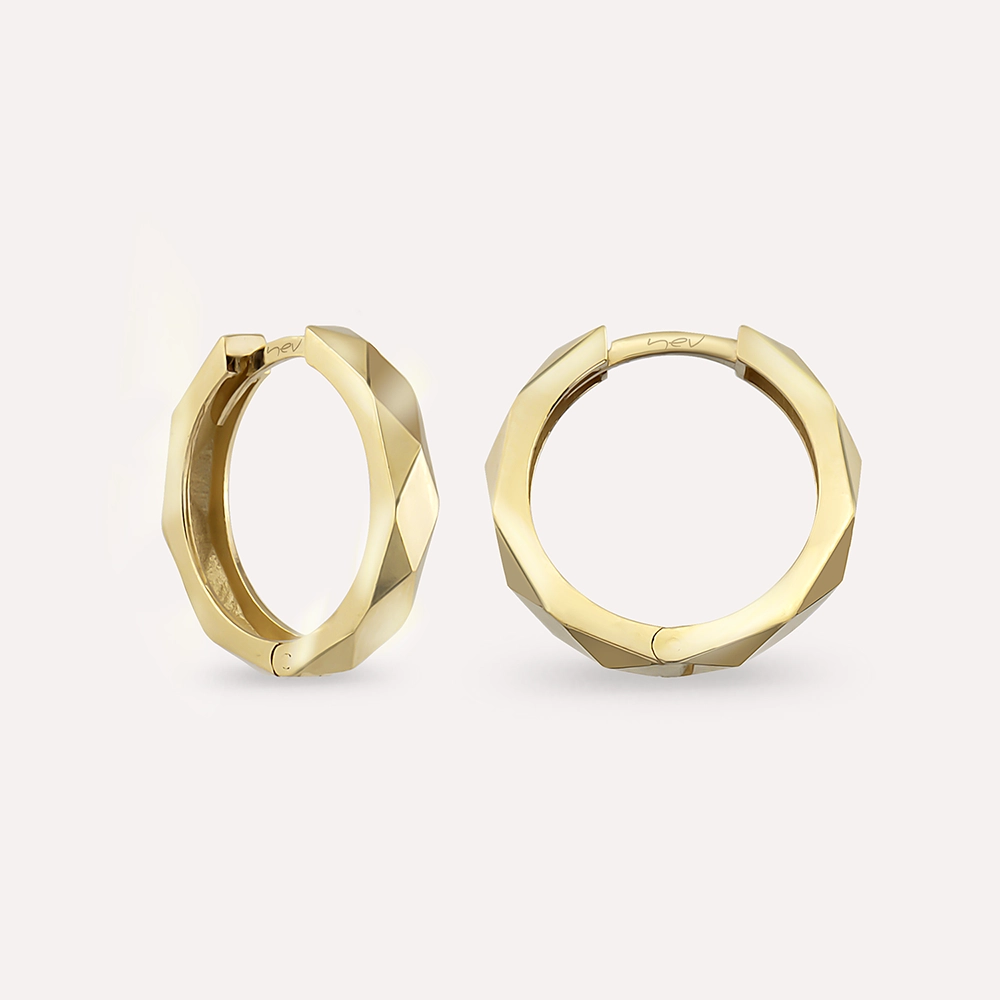 Soleil II Yellow Gold Hoop Earring - 2