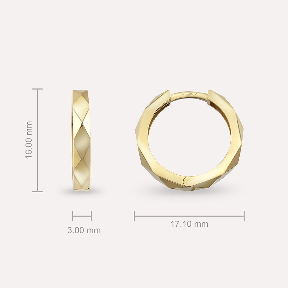 Soleil II Yellow Gold Hoop Earring - 3