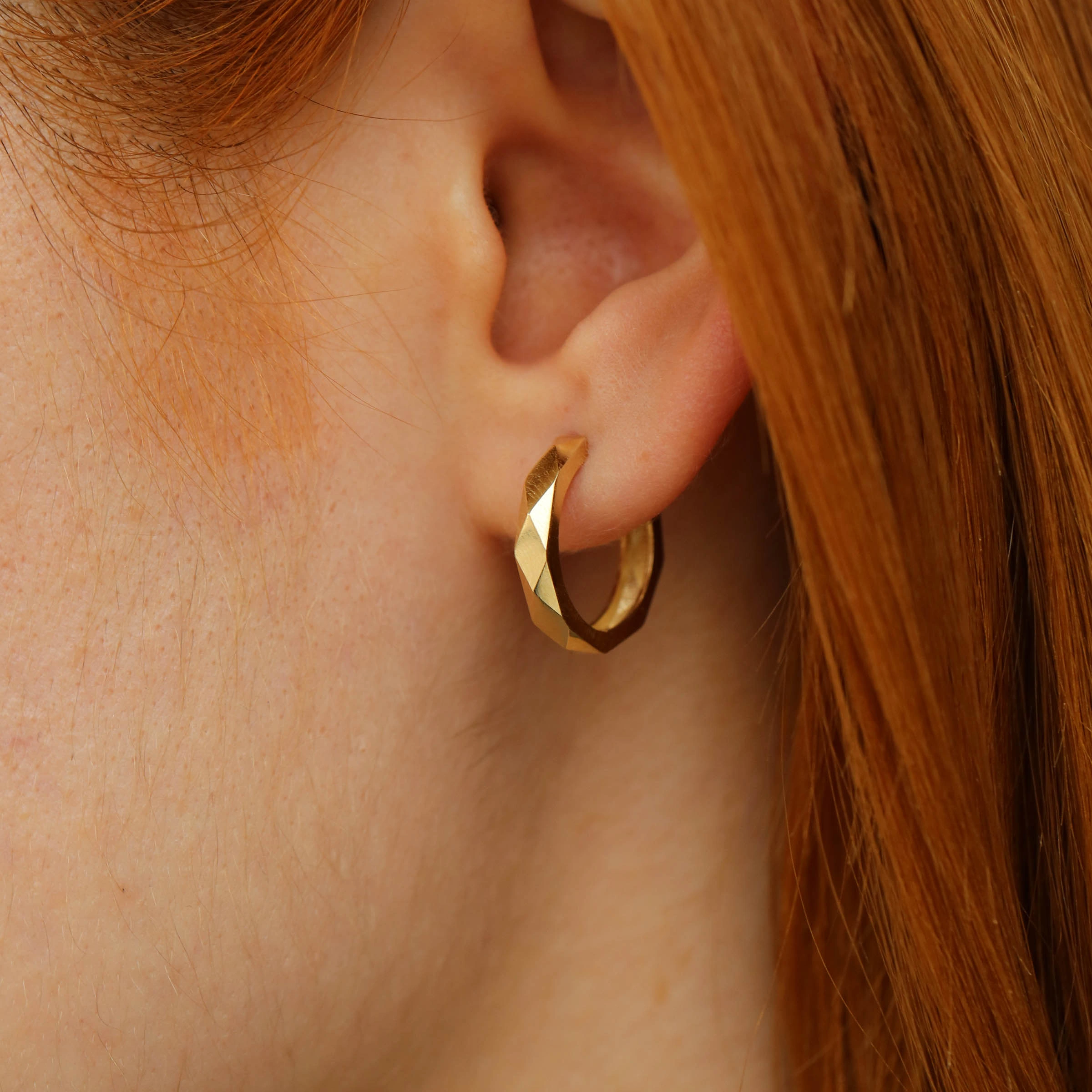 Soleil II Yellow Gold Hoop Earring - 1