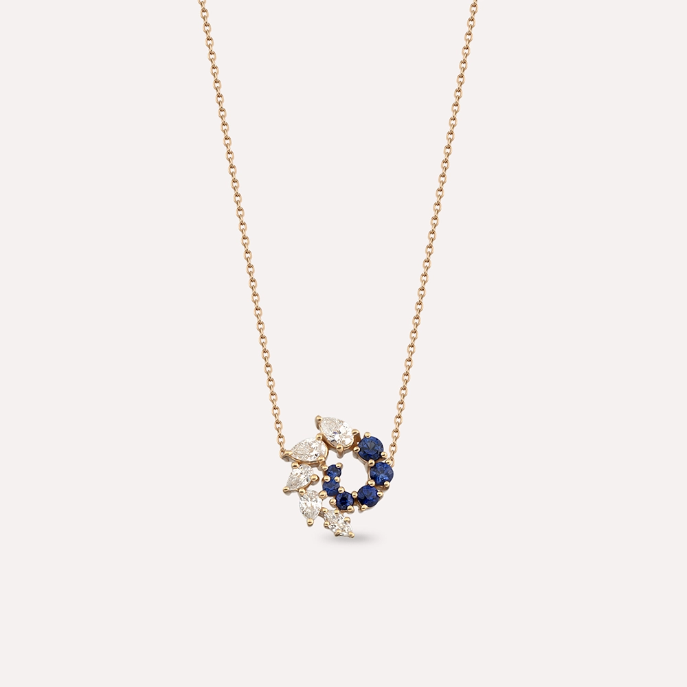 Sophia 0.49 CT Sapphire and Diamond Rose Gold Necklace - 2