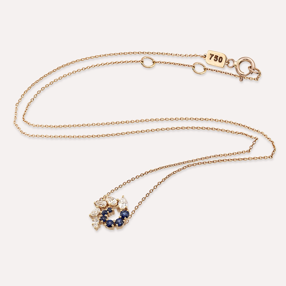Sophia 0.49 CT Sapphire and Diamond Rose Gold Necklace - 5