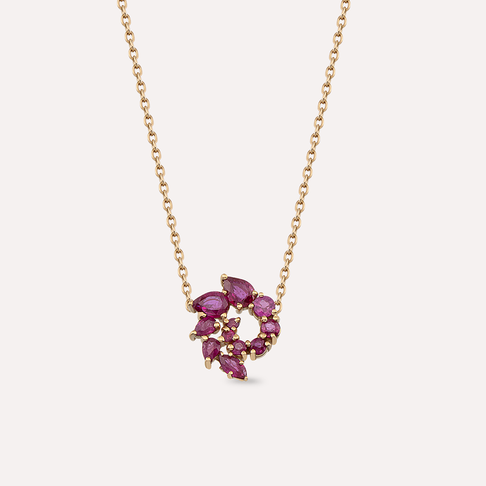 Sophia 0.75 CT Ruby Rose Gold Necklace - 2