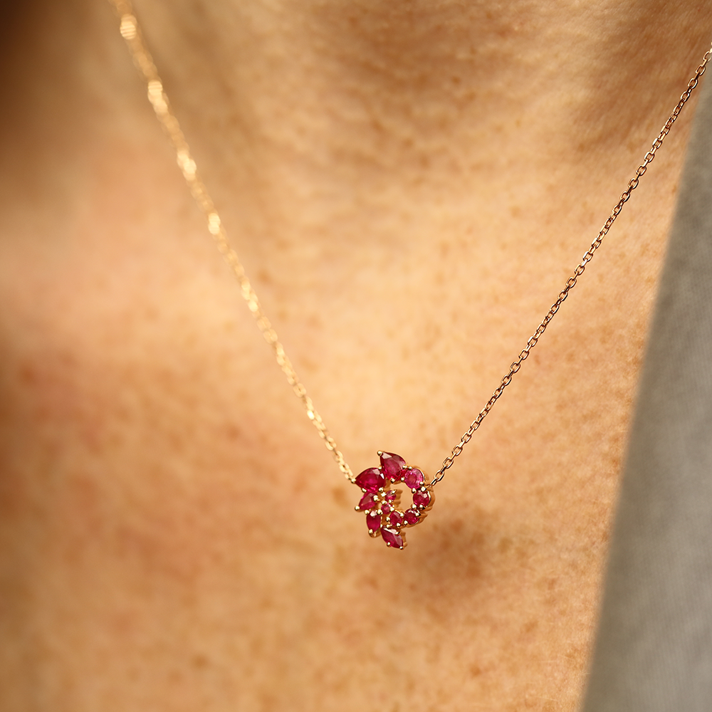Sophia 0.75 CT Ruby Rose Gold Necklace - 4