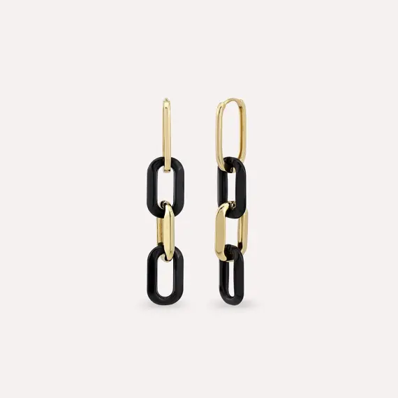 Span Yellow Gold Chain Earring - 1