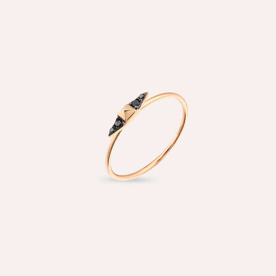 Spike 0.04 CT Black Diamond Rose Gold Ring - 3