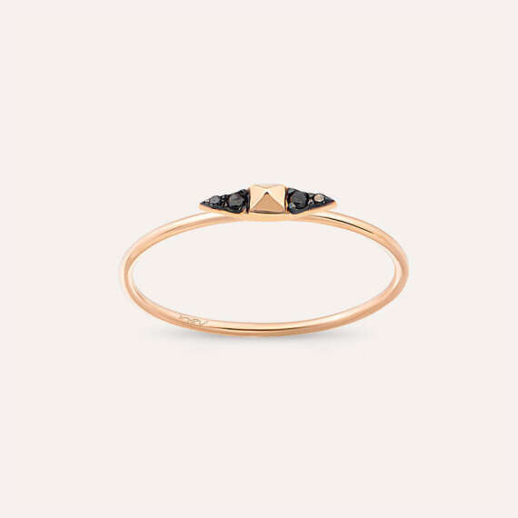 Spike 0.04 CT Black Diamond Rose Gold Ring - 1