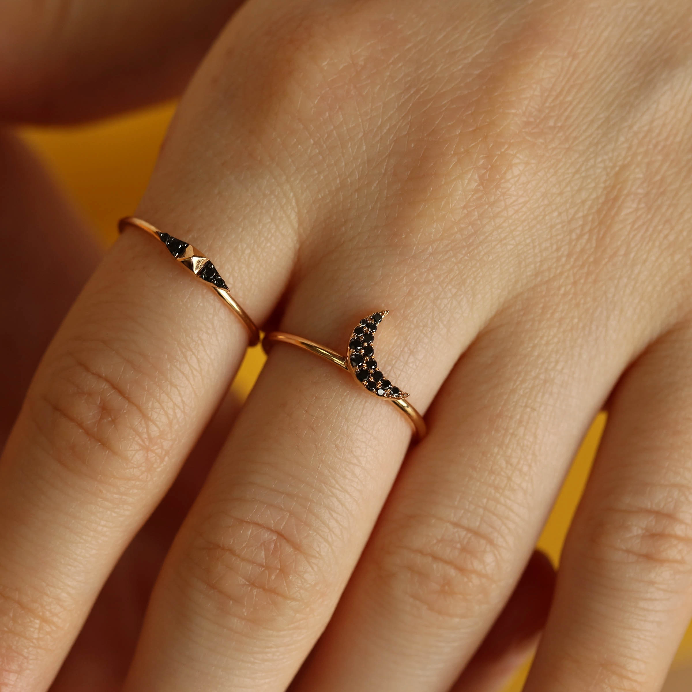 Spike 0.04 CT Black Diamond Rose Gold Ring - 2