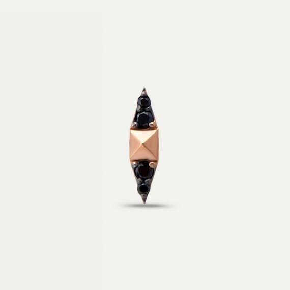 Spike 0.05 CT Black Diamond Single Earring - 1