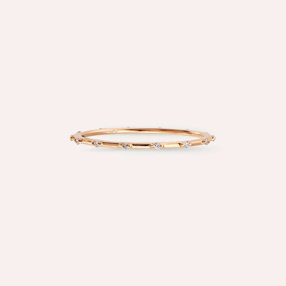 Sprit 0.05 CT Diamond Rose Gold Eternity Ring - 3