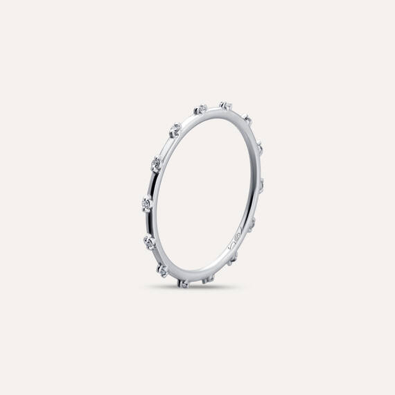 Sprit 0.07 CT Diamond White Gold Ring - 4