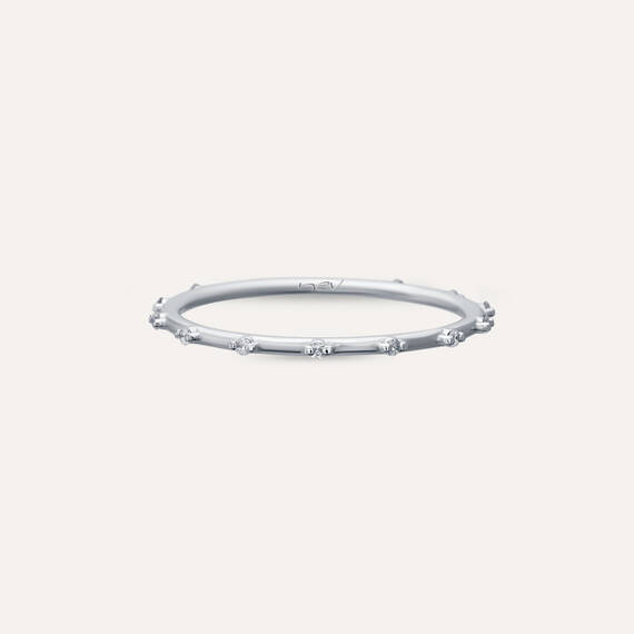 Sprit 0.07 CT Diamond White Gold Ring - 6