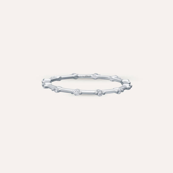 Sprit 0.08 CT Diamond White Gold Ring - 4