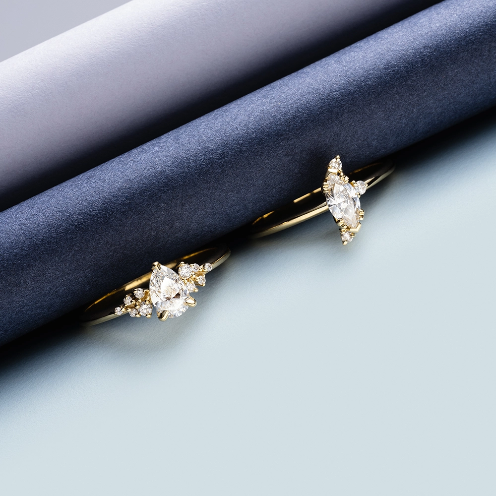 Stella 0.46 CT Markiz Kesim Pırlanta Taşlı Sarı Altın Yüzük - 4