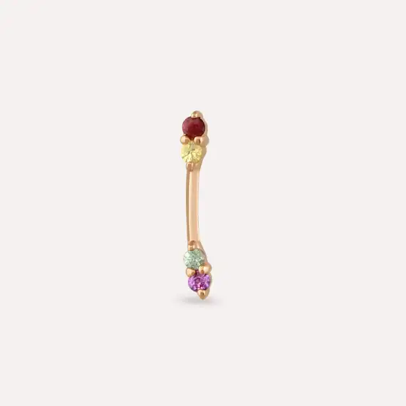 Stick Multicolor Sapphire Rose Gold Piercing - 3