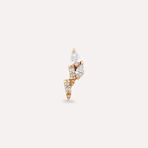 Storm Pear Cut Diamond Rose Gold Piercing - 4