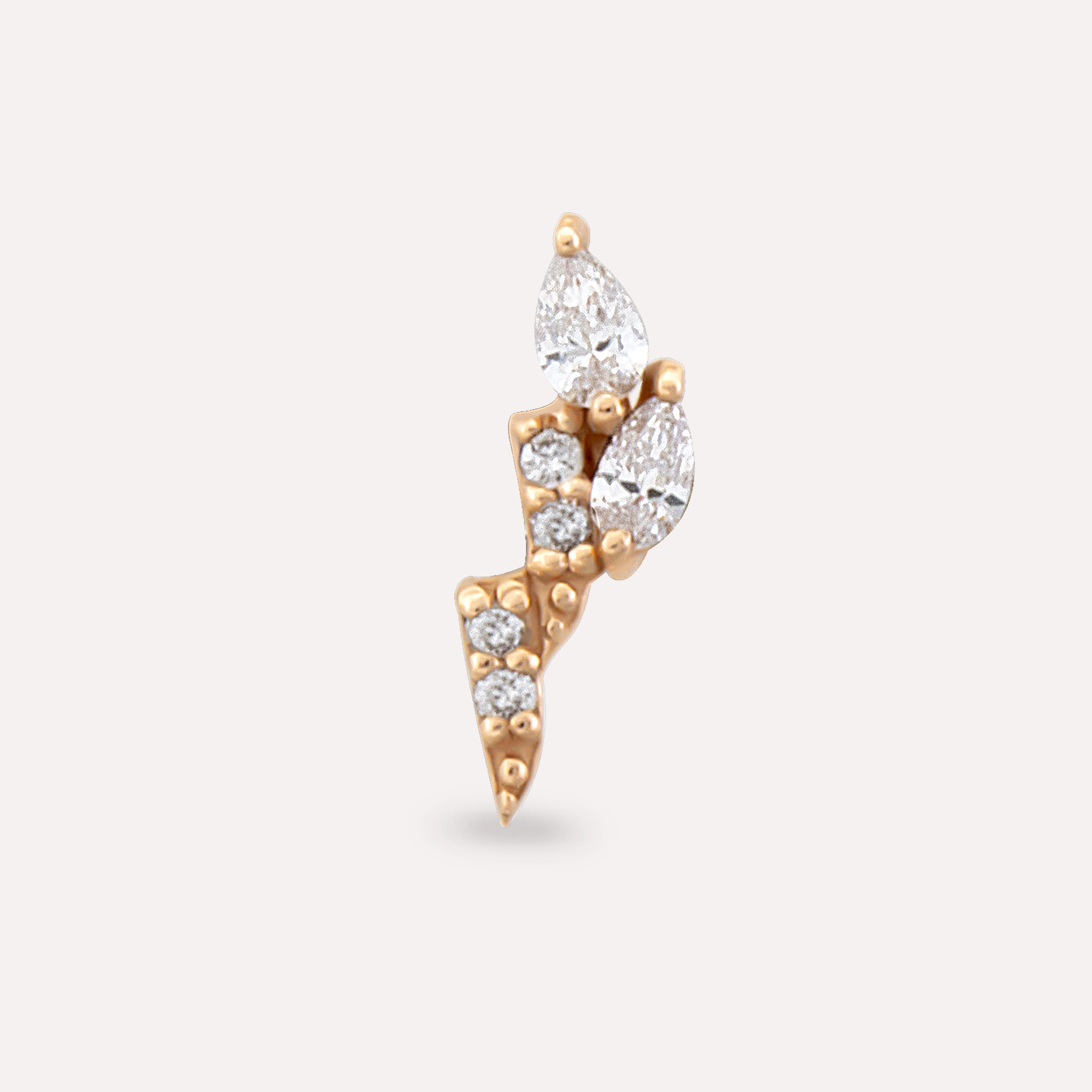 Storm Pear Cut Diamond Rose Gold Piercing - 1
