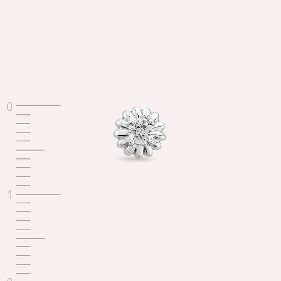 Sunflower Diamond White Gold Single Earring - 4