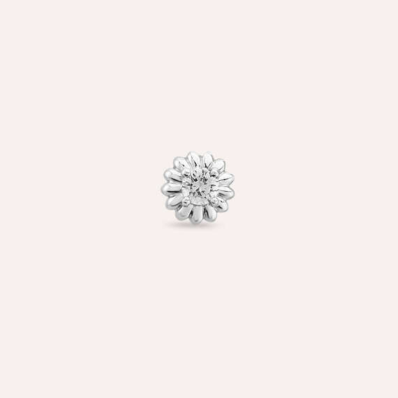 Sunflower Diamond White Gold Single Earring - 1