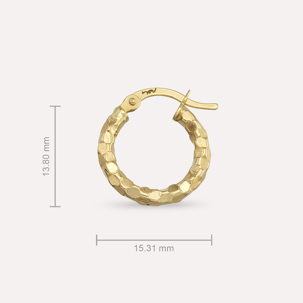 Terra Yellow Gold Hoop Earring - 3