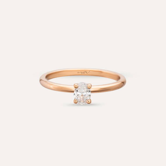 Theia 0.50 CT Oval Cut Diamond Solitaire Ring - 4