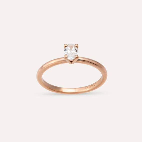 Theia 0.50 CT Oval Cut Diamond Solitaire Ring - 1