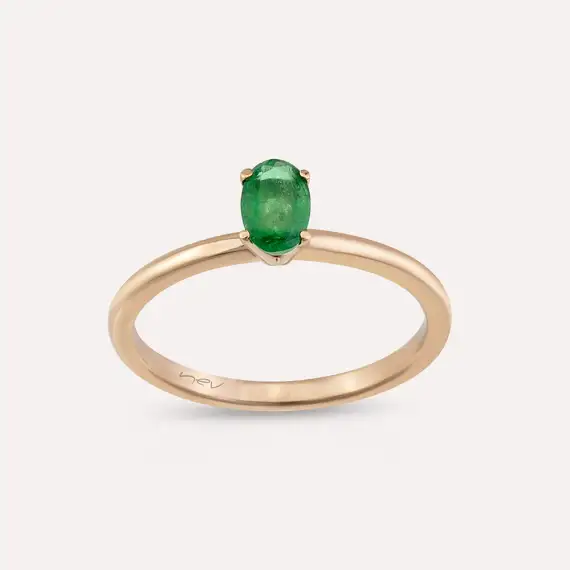 Theia 0.41 CT Emerald Rose Gold Ring - 1
