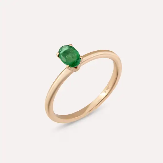 Theia 0.41 CT Emerald Rose Gold Ring - 4
