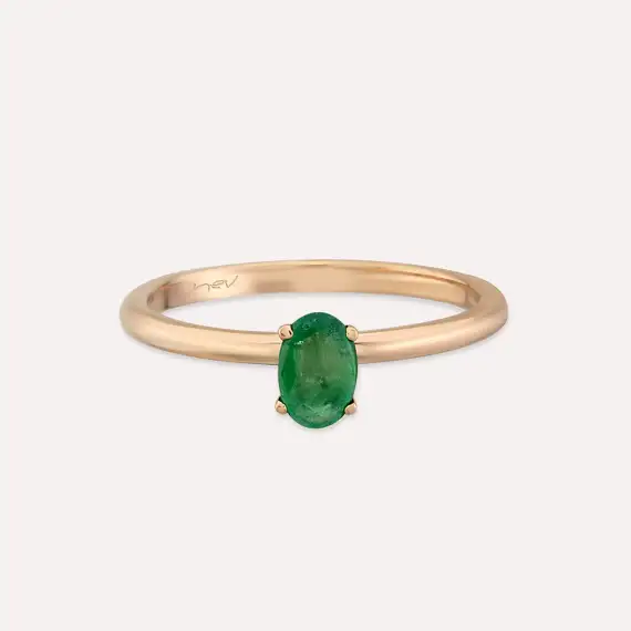 Theia 0.41 CT Emerald Rose Gold Ring - 5