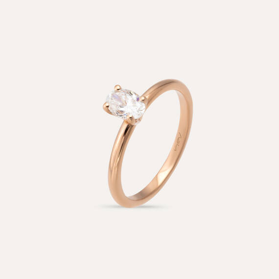 Theia 0.50 CT Oval Cut Diamond Solitaire Ring - 3