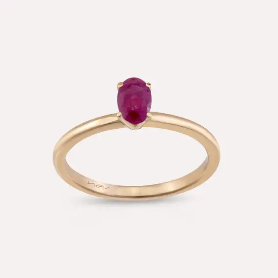Theia 0.66 CT Ruby Rose Gold Ring - 1