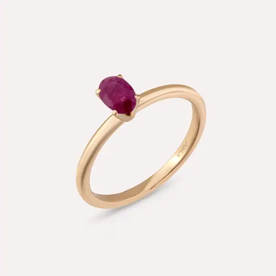Theia 0.66 CT Ruby Rose Gold Ring - 4