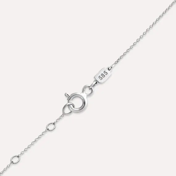 Tiamat 1.70 CT Pear and Marquise Cut Diamond White Gold Necklace - 2