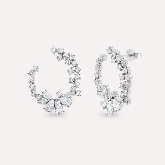 Tiamat 3.36 CT Pear and Marquise Cut Diamond Earring - 1