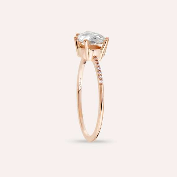 Tiana 1.18 CT Rose Cut Diamond and Diamond Solitaire Ring - 5