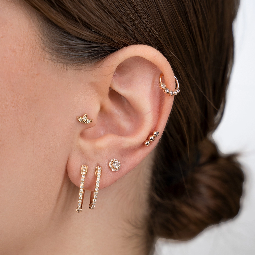 Mini Lotus Diamond Rose Gold Piercing
