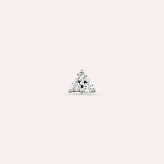 Triangle Diamond White Gold Mini Single Earring - 2