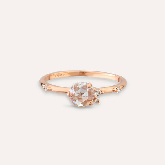 Trio 0.39 CT Diamond and Rose Cut Diamond Rose Gold Ring - 5