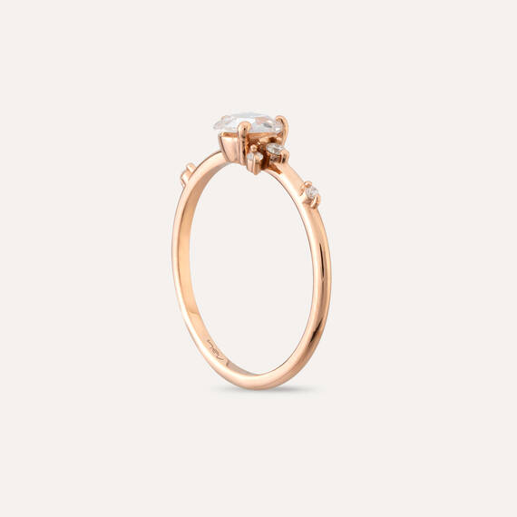 Trio 0.39 CT Diamond and Rose Cut Diamond Rose Gold Ring - 4