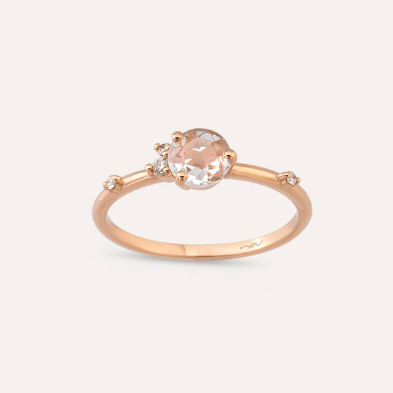 Trio 0.39 CT Diamond and Rose Cut Diamond Rose Gold Ring - 2