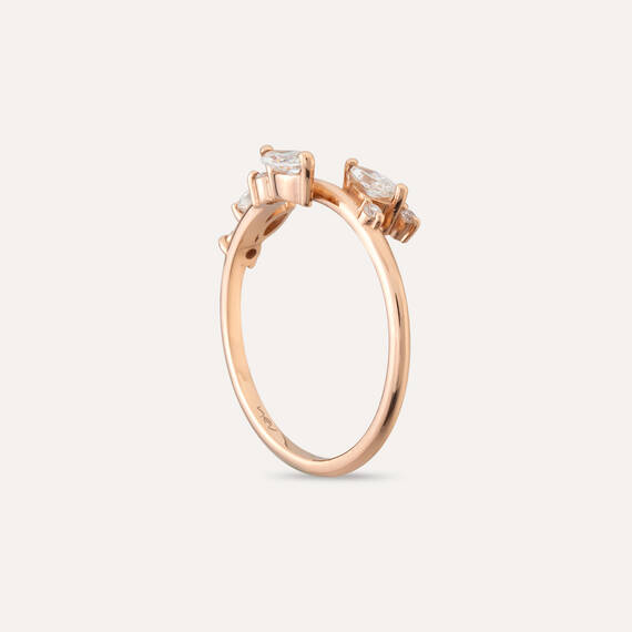 Trio 0.42 CT Marquise Cut Diamond Rose Gold Ring - 5