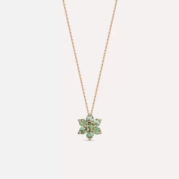 Tutty 1.64 CT Green Sapphire Rose Gold Necklace - 1
