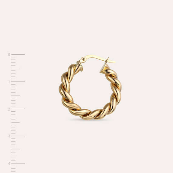 Twisted Jr. Yellow Gold Hoop Earring - 3