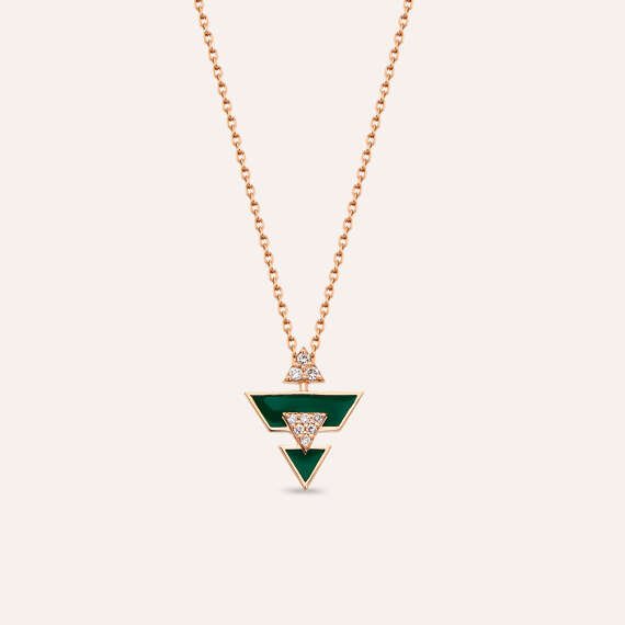 Ursa Minor Diamond and Green Enamel Necklace - 1