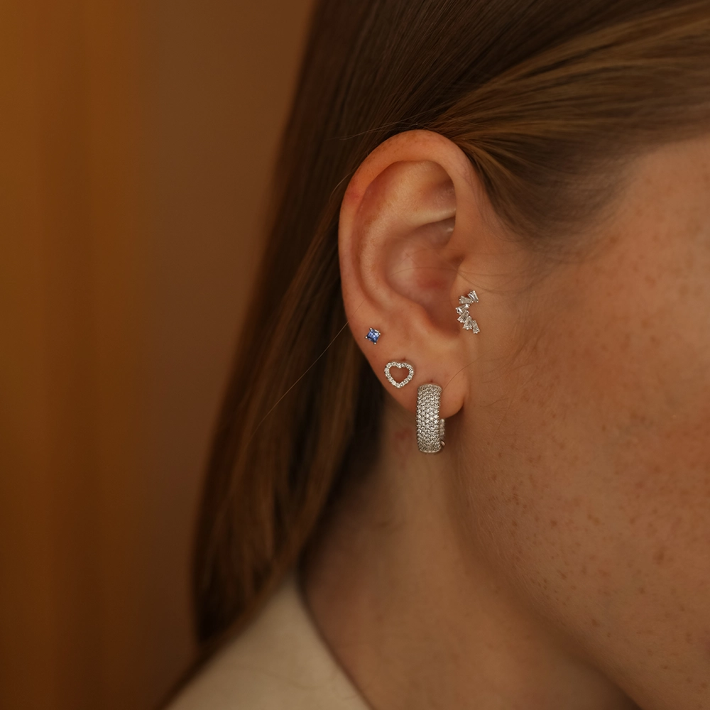 Vega Trapeze Cut Diamond White Gold Piercing - 2
