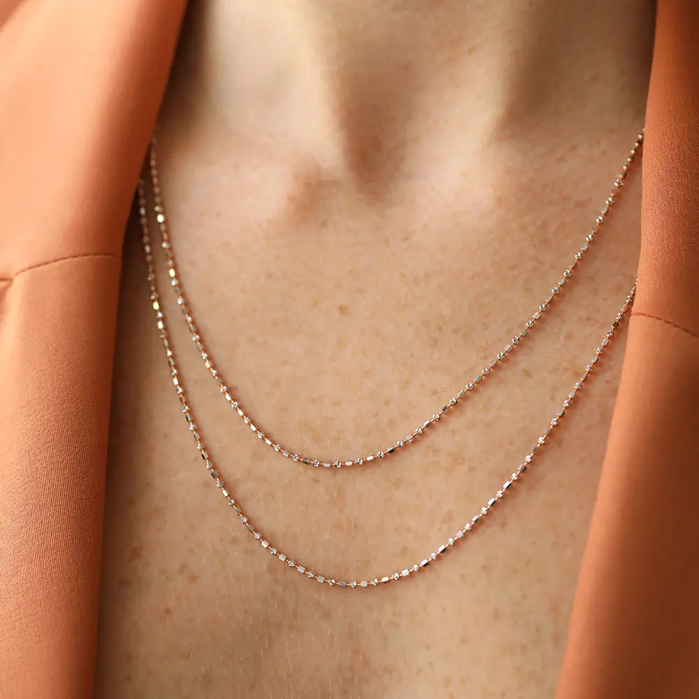 Vein Rose and White Gold Chain - 2