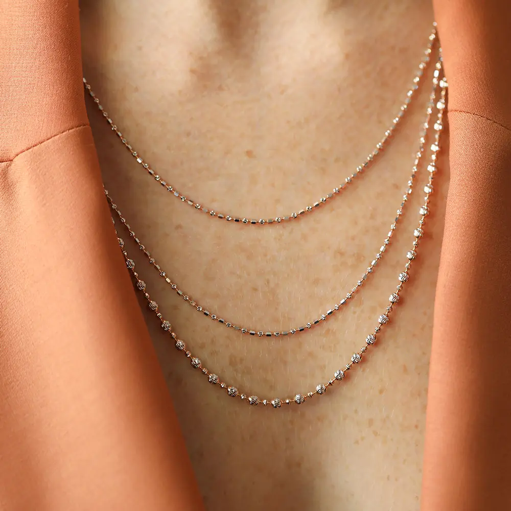 Vein Rose and White Gold Chain - 3